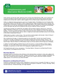 Mind-Body Medicine Manipulative and Body-Based Practices