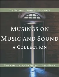 Musings on Music and Sound: a Collection
