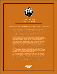 Texas Eagle ROUTE GUIDE