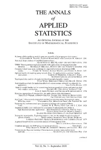 THE ANNALS of APPLIED STATISTICS