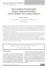 The Connenction Between Global Innovation Index and Economic Well-Being Indexes