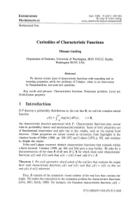 Curiosities of Characteristic Functions 1 Introduction