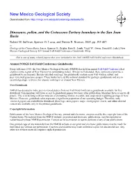 Dinosaurs, Pollen, and the Cretaceous-Tertiary Boundary in the San Juan Basin Robert M