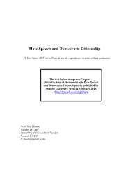 Hate Speech and Democratic Citizenship