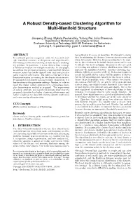 A Robust Density-Based Clustering Algorithm for Multi-Manifold Structure