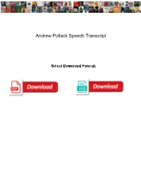 Andrew Pollack Speech Transcript