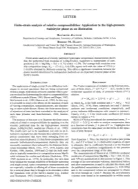 LETTER Finite-Strain Analysis of Relative Compressibilities