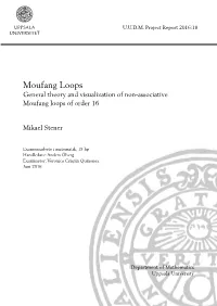 Moufang Loops General Theory and Visualization of Non-Associative Moufang Loops of Order 16