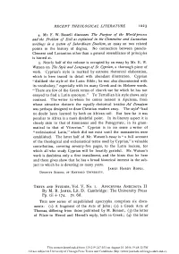 Texts and Studies, Vol. V, No. 1. Apocrypha Anecdota II. M. R. James
