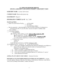 2004 Species Assessment and Listing Priority Assignment Form