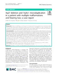 4Q27 Deletion and 7Q36.1 Microduplication in a Patient With