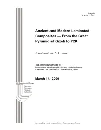 Ancient and Modern Laminated Composites — from the Great Pyramid of Gizeh to Y2K