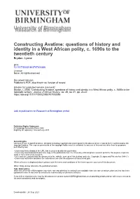 Constructing Avatime: Questions of History and Identity in a West African Polity, C. 1690S to the Twentieth Century Brydon, Lynne