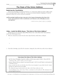 Handout: the State of the Union Address
