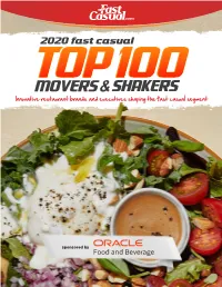Innovative Restaurant Brands and Executives Shaping the Fast Casual Segment Start Up