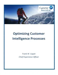 Optimizing Customer Intelligence Processes