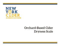 Orchard-Based Cider Dryness Scale