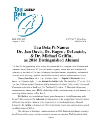 Tau Beta Pi Names Dr. Jan Davis, Dr. Eugene Deloatch, & Dr. Michael