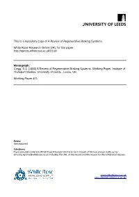 A Review of Regenerative Braking Systems