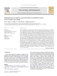 Arthropod Prey for Riparian Associated Birds in Headwater Forests of the Oregon Coast Range ⇑ Joan C