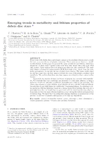 Emerging Trends in Metallicity and Lithium Properties of Debris Disc Stars