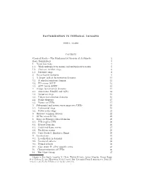 FACTORIZATION in INTEGRAL DOMAINS Contents Classical Roots