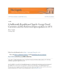 George David Cummins and the Reformed Episcopalians in 1873 Allen C