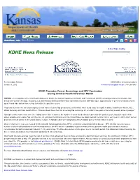 KDHE News Release