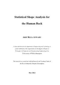 Statistical Shape Analysis for the Human Back