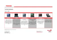 Toshiba Notebooks