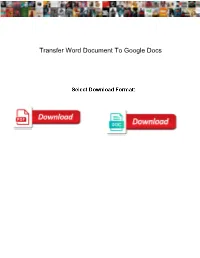 Transfer Word Document to Google Docs