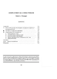 Unemployment As a Hiring Problem
