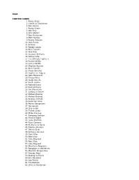 2015 Topps UFC Chronicles Checklist