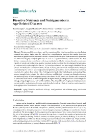 Bioactive Nutrients and Nutrigenomics in Age-Related Diseases