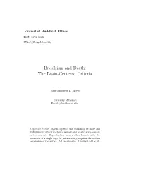 Buddhism and Death: the Brain-Centered Criteria