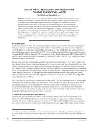 Digital Photo Monitoring for Tree Crown Foliage Change Evaluation Neil Clark and Sang-Mook Lee