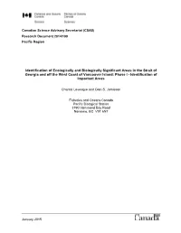 Identification of Ecologically and Biologically Significant Areas in The