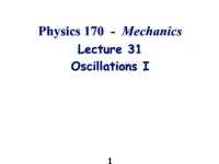 Simple Harmonic Motion