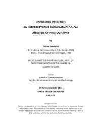 An Interpretative Phenomenological Analysis of Photography