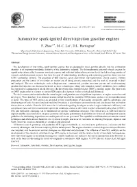 Automotive Spark-Ignited Direct-Injection Gasoline Engines