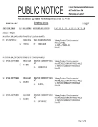 Broadcast Actions 11/13/2007