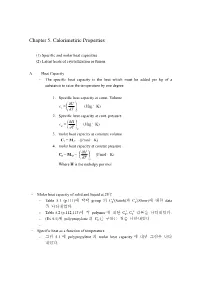 Chapter 5. Calorimetiric Properties