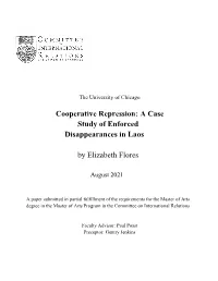 Cooperative Repression: a Case Study of Enforced Disappearances in Laos
