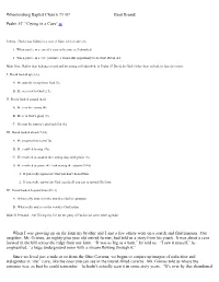 “Crying in a Cave”: Psalm 57