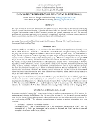 Data Model Transformations: Relational to Dimensional