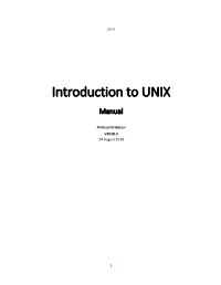 Introduction to UNIX Manual