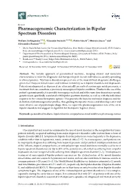 Pharmacogenomic Characterization in Bipolar Spectrum Disorders