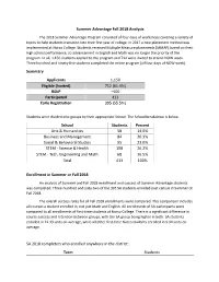 Summer Advantage Fall 2018 Analysis Summary