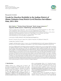 Trends for Diarrhea Morbidity in the Jasikan District of Ghana: Estimates from District Level Diarrhea Surveillance Data, 2012–2016