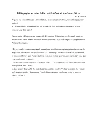 Bibliographie Sur John Ashbery Et Self-Portrait in a Convex Mirror